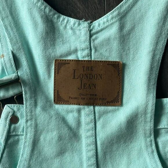 Vintage Denim Blue Overall Bibs Women's Size 8 Tall Moda Intl London Jean Pants - Picture 7 of 9